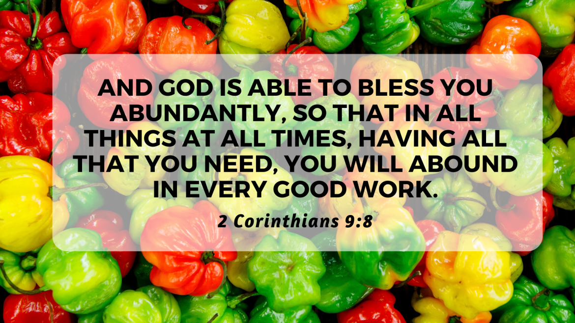 2 Corinthians 8:8-15; 9:6-12  – Resolutions: Radical Generosity